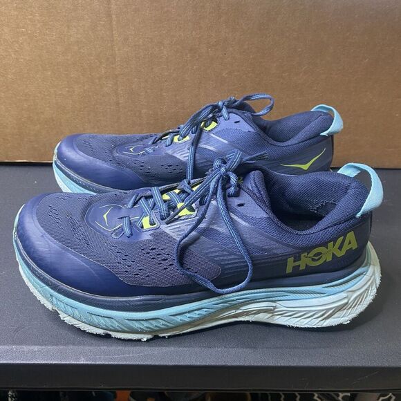 Hoka One One Stinson ATR 6 Shoes Womens Size 10.5 Blue Trail Running Cushioned - Picture 1 of 8